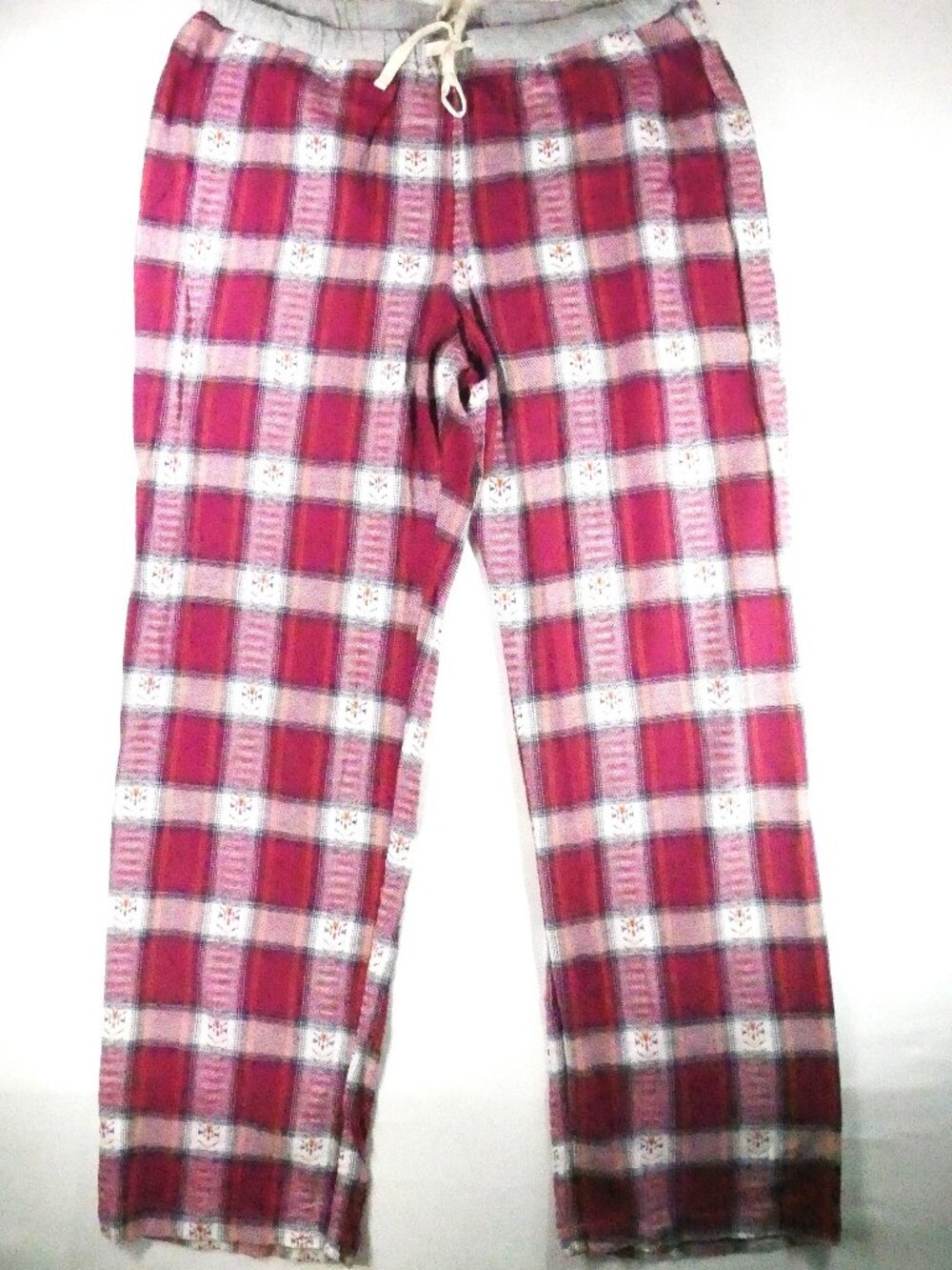 NEW Lucky Brand Plaid Pajama Pants Lounge Sleep PJ Casual Red Pink Sz L